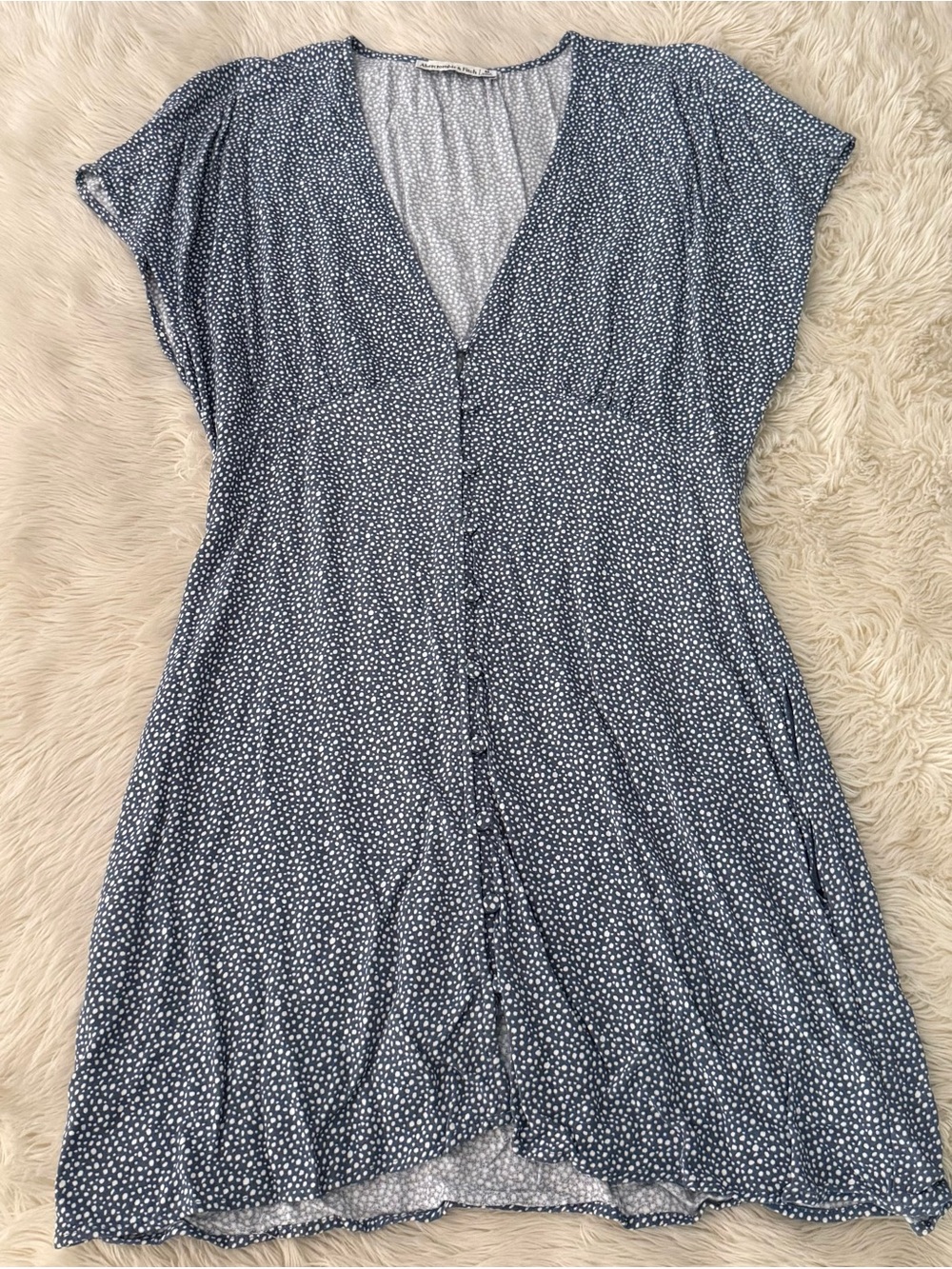 Abercrombie & Fitch Navy and White Dot Mini Dress